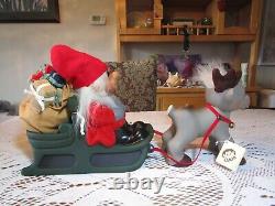 2009 LIMITED EDITION SANTA SLEIGH AND REINDEER 9 1/2 Dam Troll Doll Rare