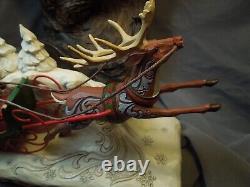 2020 ENESCO JIM SHORE HEARTWOOD CREEK Here Comes Santa Sleigh Reindeer 6006635