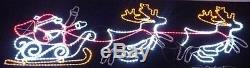 210cm Santa Sleigh + 2 Reindeer Flashing Silhouette With LED Lights (RL83195)