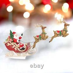 22.5 inch Santa with Reindeer and Sleigh Christmas Decor SHIPS WITHIN 10 DAYS
