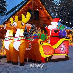 2.1m Long Christmas Decoration Inflatable Santa Reindeer Sled Holidays Outdoor