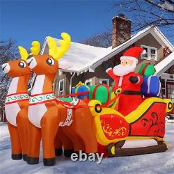 2.1m Long Christmas Decoration Inflatable Santa Reindeer Sled Holidays Outdoor