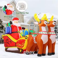 2.1m Long Christmas Decoration Inflatable Santa Reindeer Sled Holidays Outdoor