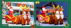 2.1m Long Christmas Decoration Inflatable Santa Reindeer Sled Holidays Outdoor