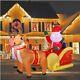 2.2m Inflatable Led Santa Claus Reindeers With Sleigh Christmas Yard Decoration