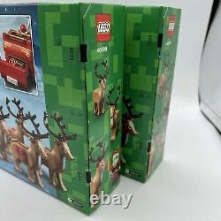 2 BOXES! Lego 40499 Santa's Sleigh with Reindeer New Sealed Winter Christmas Lot