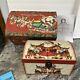 2 Rare Mr Christmas Nostalgic Santa Sleigh Reindeer Storage Trunks Nesting