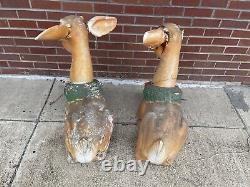 2 Vintage 1960's Poloron Christmas Fawn/Baby Deer Reindeer Lighted Blow Mold