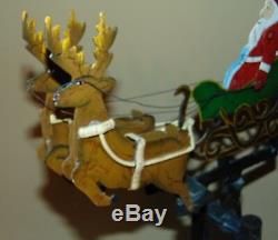 2 Vintage Santa's Sleigh Reindeer / MOON Pendulum Balance Folk art Perpetual