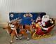 34 Christmas International Animated Talking Lighted Santa Sleigh & Reindeer