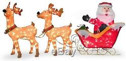 34 Pre-Lit Santa with Reindeer and Sleigh Indoor/Outdoor 245 Lights