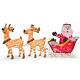 34 Pre-lit Santa With Reindeer And Sleigh Indoor/outdoor 245 Lights
