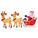 34 Santa In Sleigh And Reindeer With Clear Lights Sparkle Xmas Outdoor Yard