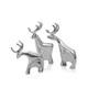 3-piece Blitzen Reindeer Figurine Set, Lustrous Alloy Santa's Sleigh Team For