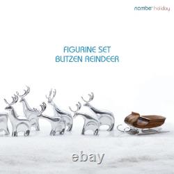 3-Piece Blitzen Reindeer Figurine Set, Lustrous Alloy Santa's Sleigh Team for