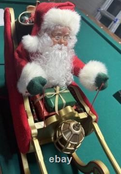 41 Holiday Living Animated Reindeer & Santa On Sleigh Lamp Christmas Tested