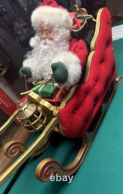 41 Holiday Living Animated Reindeer & Santa On Sleigh Lamp Christmas Tested
