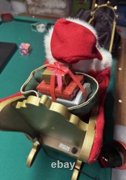 41 Holiday Living Animated Reindeer & Santa On Sleigh Lamp Christmas Tested
