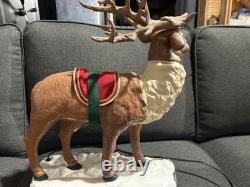 41 Holiday Living Animated Reindeer & Santa On Sleigh Lamp Christmas Tested