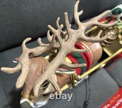 41 Holiday Living Animated Reindeer & Santa On Sleigh Lamp Christmas Tested