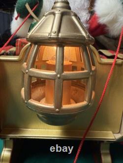 41 Holiday Living Animated Reindeer & Santa On Sleigh Lamp Christmas Tested