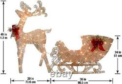 48 in. Reindeer and Santas Sleigh with LED Lights by National Tree Company