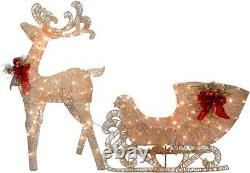 48 in. Reindeer and Santas Sleigh with LED Lights by National Tree Company