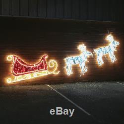 4.1m Mains Powered Outdoor Twinkling Christmas Reindeer Santa Sleigh Led Light