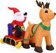 4-ft. Inflatable Christmas Santa Claus In Sleigh With Reindeer And Led Ligh