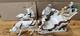 4 Pc Porcelain Christmas Ensemble Santa, Sleigh, Two Reindeers Read