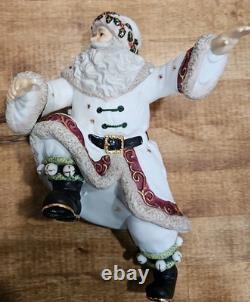 4 Pc Porcelain Christmas Ensemble Santa, Sleigh, Two Reindeers Read