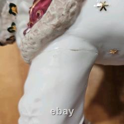 4 Pc Porcelain Christmas Ensemble Santa, Sleigh, Two Reindeers Read