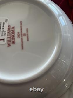 4 Williams Sonoma Twas the Night Christmas bowls Santa Sleigh reindeer New