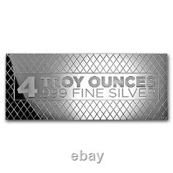 4 oz Silver Colorized Bar Santa's Sleigh & Reindeer (withBox)