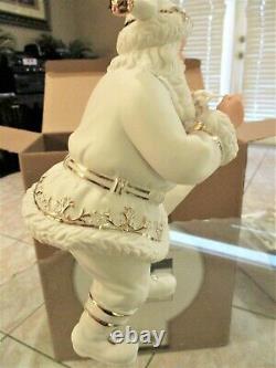 4 pc Member's Mark Holiday Collection Porcelain Santa Sleigh 2 Reindeer LARGE