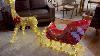 4ft Lighted Christmas Reindeer U0026 Santa Sleigh Set Light Up Outdoor Xmas Holiday D Cor