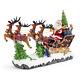 53011 Light-up Santa Reindeer Sleigh Multicolor 14 X 8.25 Inches Resin Winter