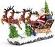 53011 Light-up Santa Reindeer Sleigh Multicolor 14 X 8.25 Inches Resin Winter Ch