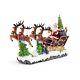 53011 Light-up Santa Reindeer Sleigh Multicolor 14 X 8.25 Inches Resin Winter