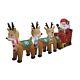 54 Lighted Santa Sleigh & Reindeer Lawn Inflatable Fun Christmas Holiday Decor