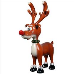 59 Rudolph the Red Nosed Reindeer Santa Sleigh Team Leader Christmas Statue