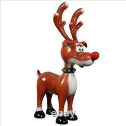 59 Rudolph the Red Nosed Reindeer Santa Sleigh Team Leader Christmas Statue