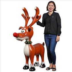 59 Rudolph the Red Nosed Reindeer Santa Sleigh Team Leader Christmas Statue