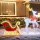 5.4 Ft Christmas Lighted Reindeer & Santa's Sleigh, Indoor/outdoor Xmas Pre-l