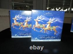 5 Box Set Hallmark Keepsake Ornaments Midnight Ride Santa & 8 Reindeer Nib