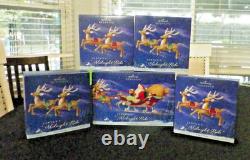 5 Box Set Hallmark Keepsake Ornaments Midnight Ride Santa & 8 Reindeer Nib