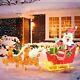 5 Ft Christmas Lighted Reindeers With Santa Claus Sleigh, Outdoor Light-up Xm