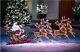 5 Foot Outdoor Lighted Holographic Santa And Reindeer Christmas Sleigh Yard New