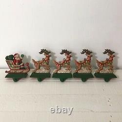 5 Midwest Cannon Falls Christmas Stocking Hanger Holders Santa Sleigh & Reindeer