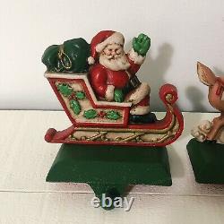 5 Midwest Cannon Falls Christmas Stocking Hanger Holders Santa Sleigh & Reindeer